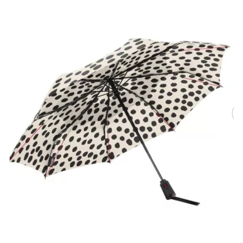 ShedRain VORTEX Auto Open/Close Compact Umbrella Telescoping Shaft 47" Polka Dot - Picture 3 of 8